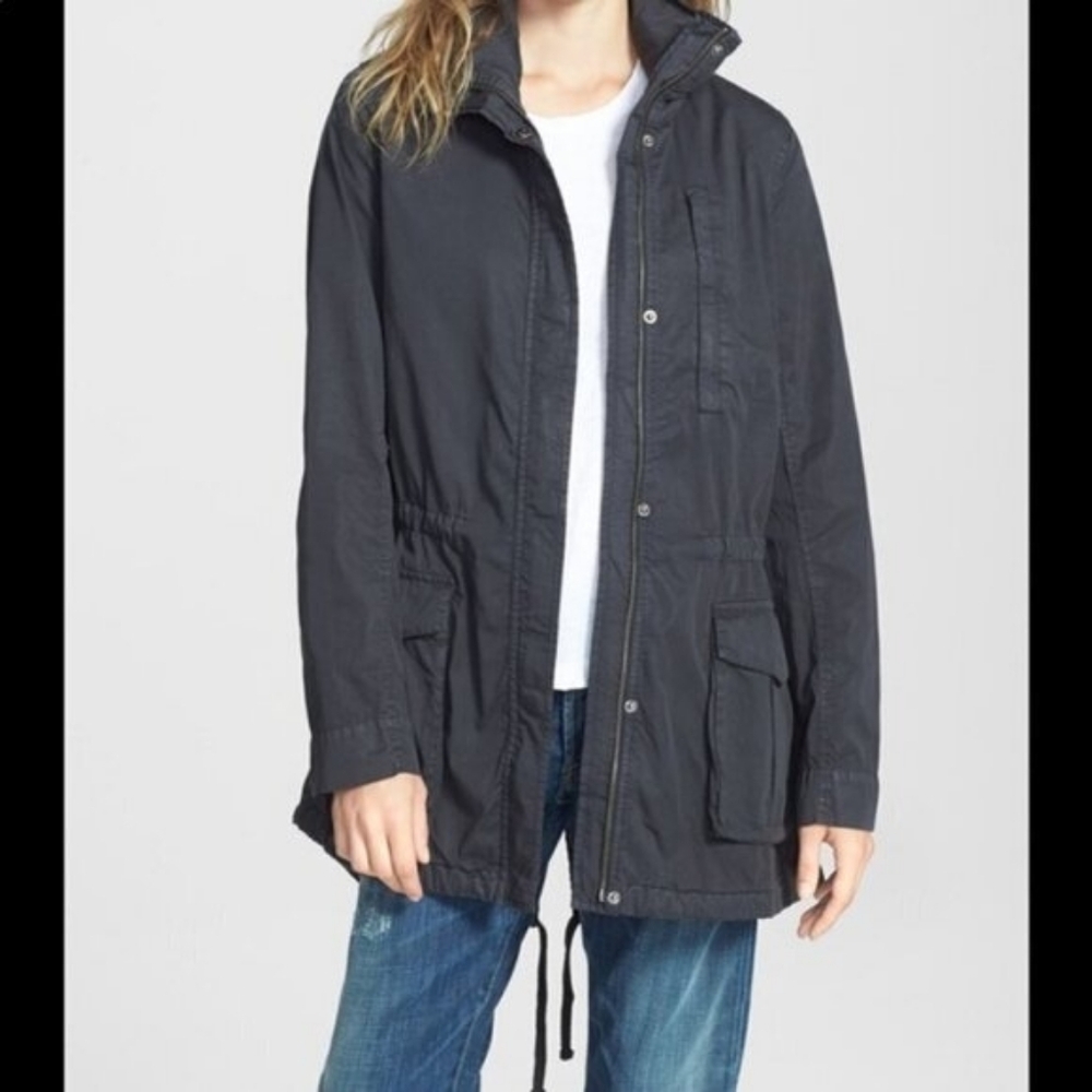 James Perse Charcoal Yosemite Hooded Parka Utility Jacket - Picture 11 of 11
